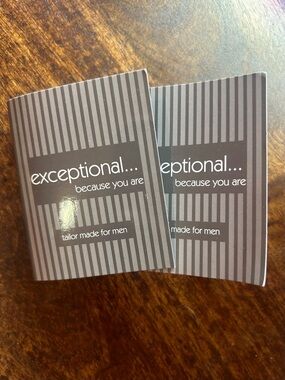 New (2) Exceptional because you are Tailor-Made for Men Cologne Card Samples